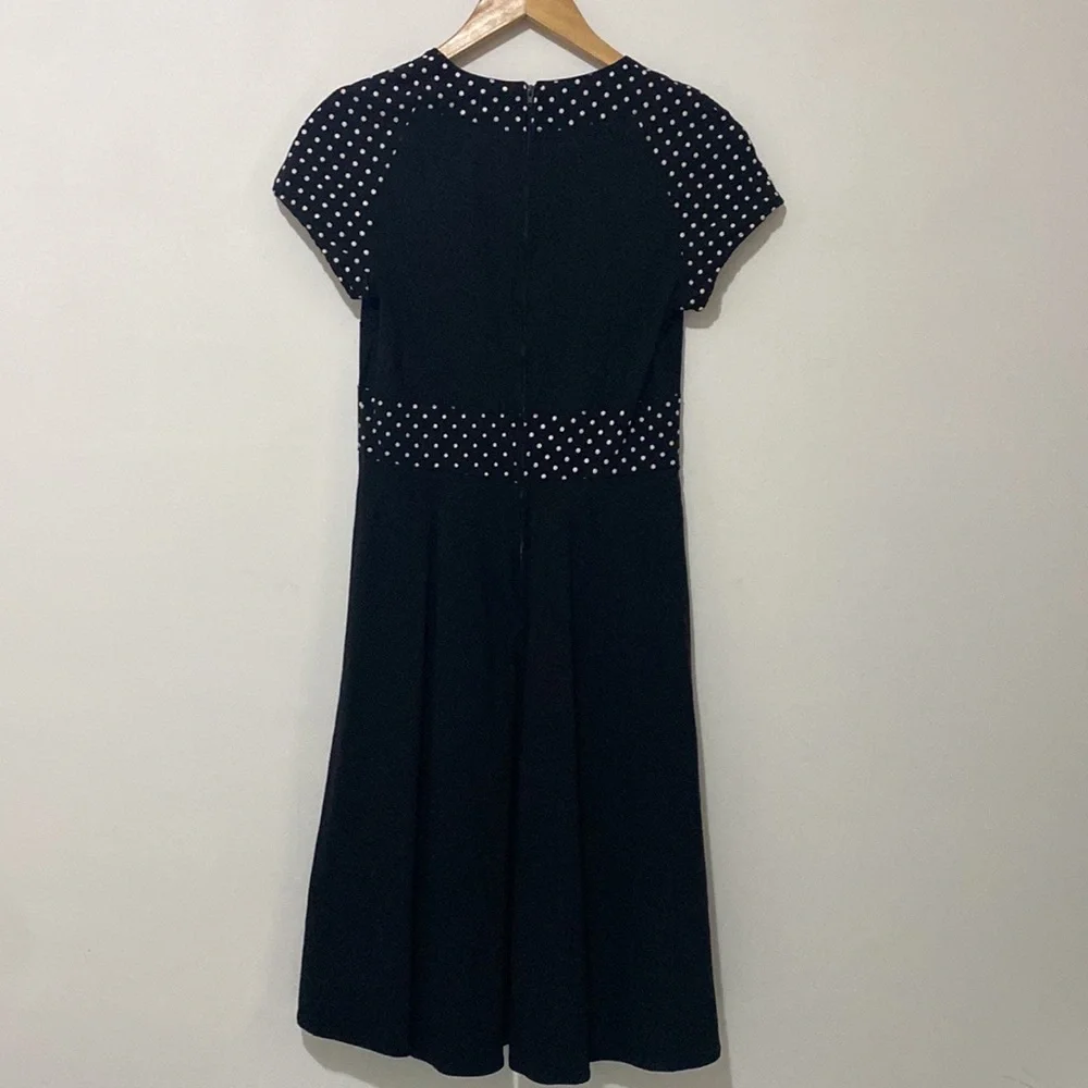 Hell Bunny - Suzy Parker Black with White spotted Dress - size Small - Picture 4 of 9